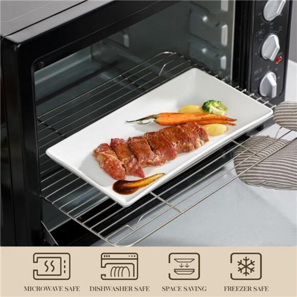 3 Tier Serving Trays for Party, Porcelain Serving Platters and Trays, 12 Inch - Picture 4 of 7